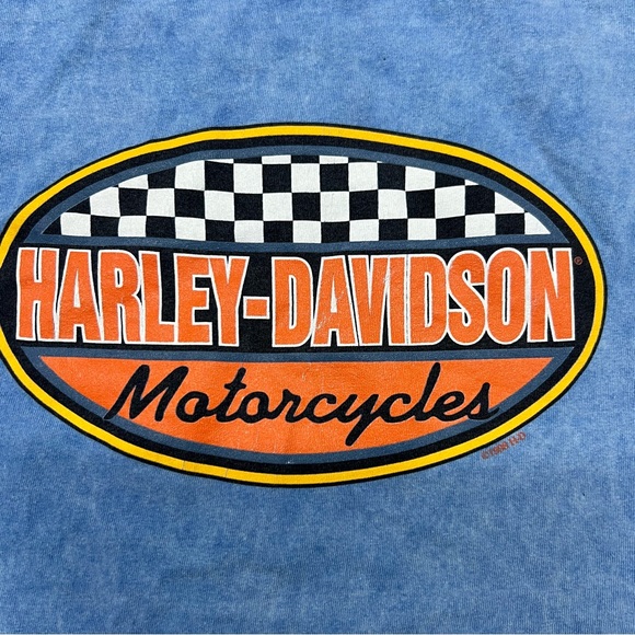 Vtg Harley Davidson Shirt Mens Large Blue Acid Wash Wisconsin 90s 1998 Bike - Picture 5 of 7